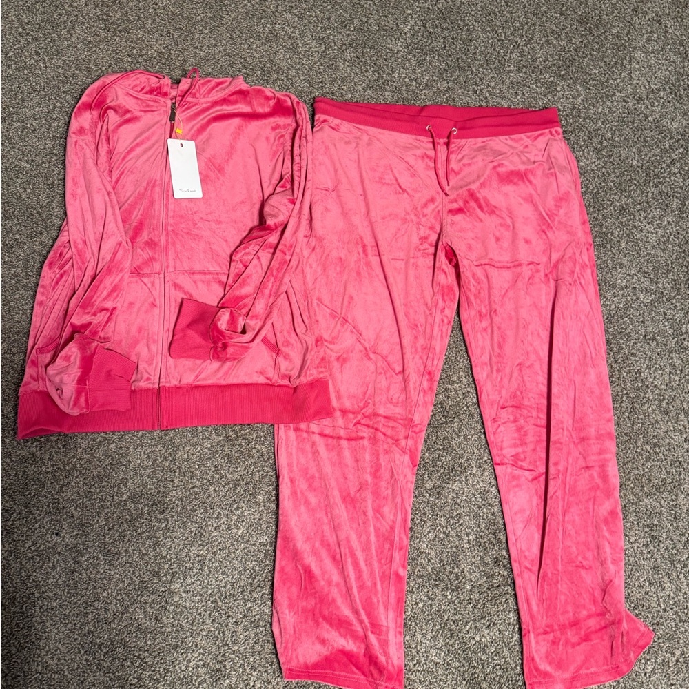 Tracksmith Hot Pink Velour Zip Jacket